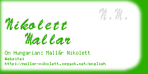 nikolett mallar business card