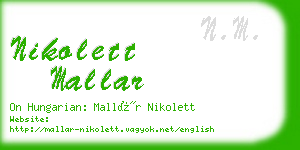 nikolett mallar business card